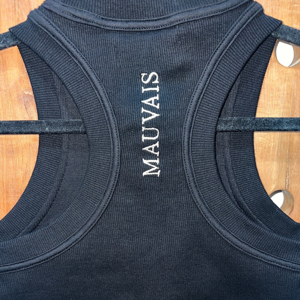 🆕 MAUVAIS Kaia Ribbed Racer Crop Top - Picture 13 of 14